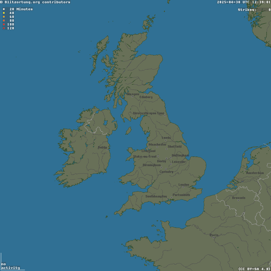 UK Lightning - strikes - Live Map and Thunderstorm Detector |  