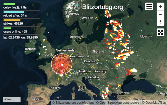 Top 98+ imagen blitzortung org live lightning maps